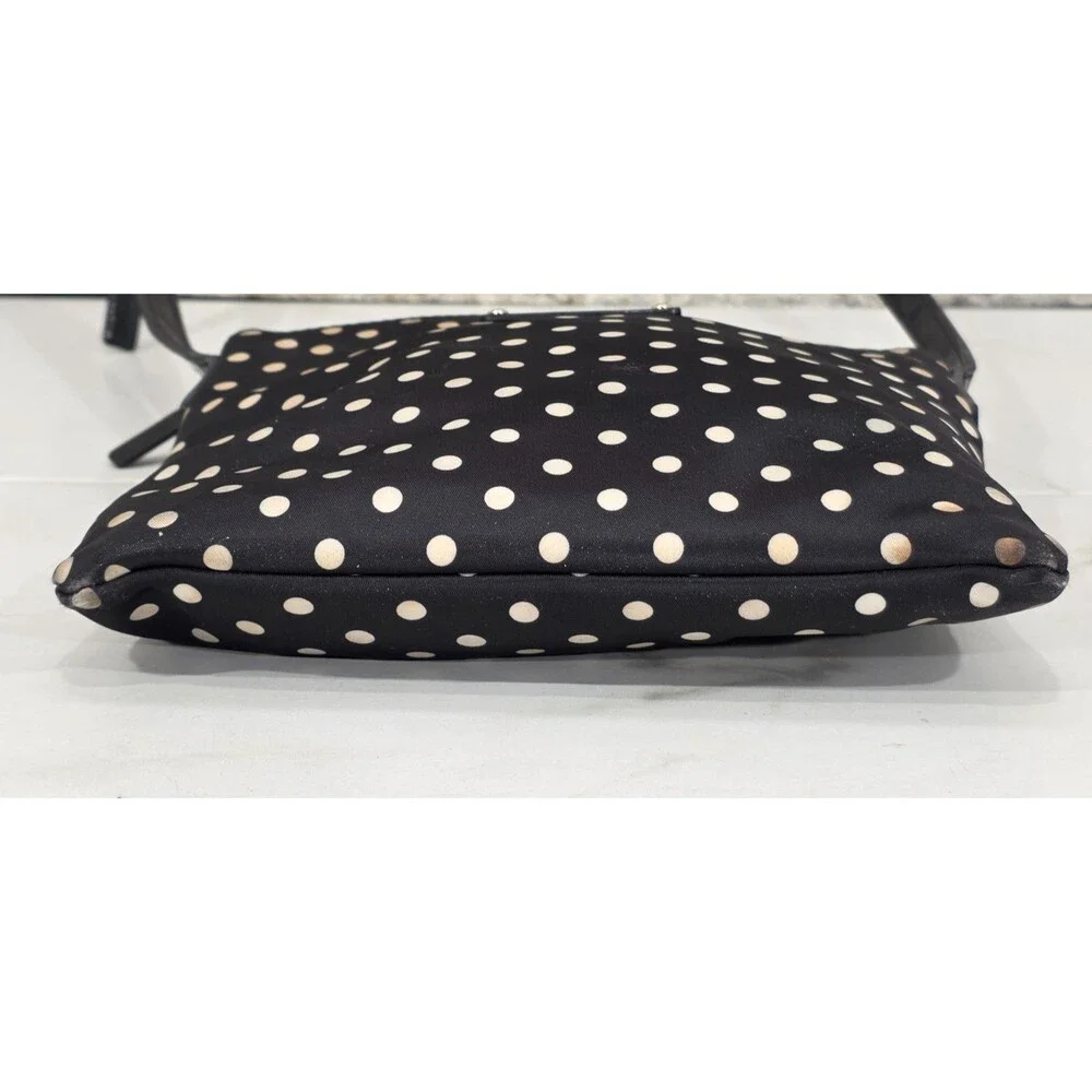 Vintage Y2K Kate Spade Polka Dot Crossbody Small Black Bag Patent Leather Strap - Picture 5 of 13